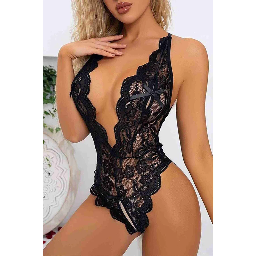 Merry See Sexy ολόσωμο εσώρουχο κορμάκι από δαντέλα με strass καρδιά Μαύρο Merry See Sexy ολόσωμο εσώρουχο κορμάκι από δαντέλα με strass καρδιά Μαύρο